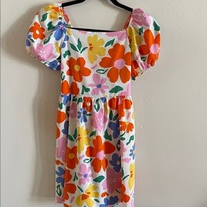 Girls Floral Puff Sleeve Dress size XL